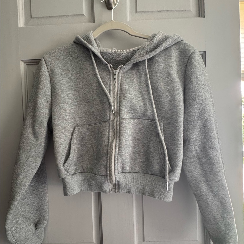 SHEIN Women’s Small Gray Cropped Hoodie